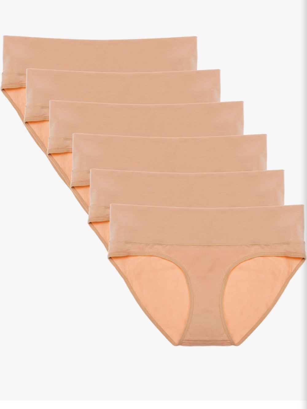 Girls' Full-Coverage Bikini Briefs - Peach (6 Pack)